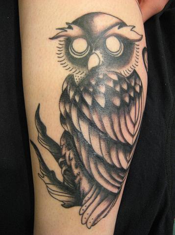 black and white owl tattoos
